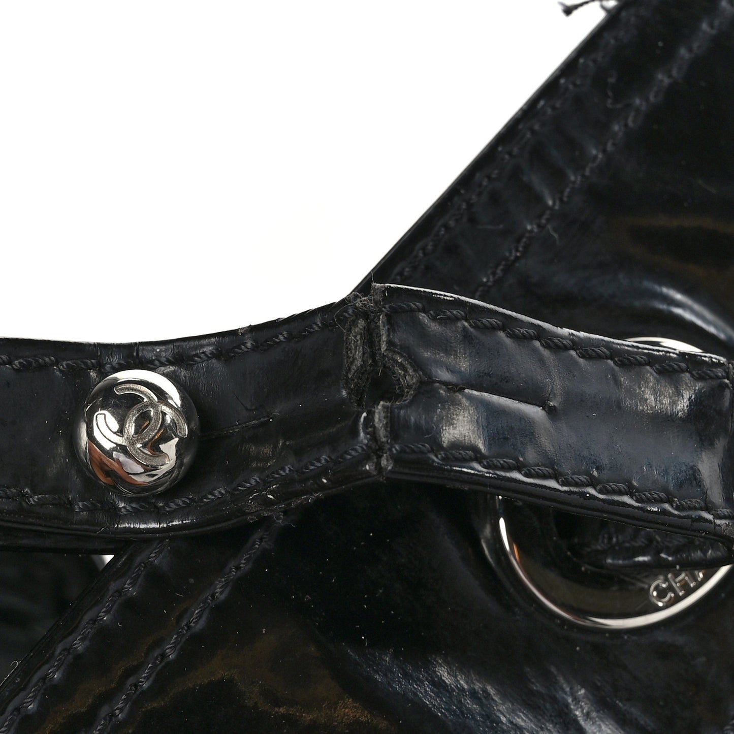 Vinyl Quilted Large Paris Biarritz Tote Black
