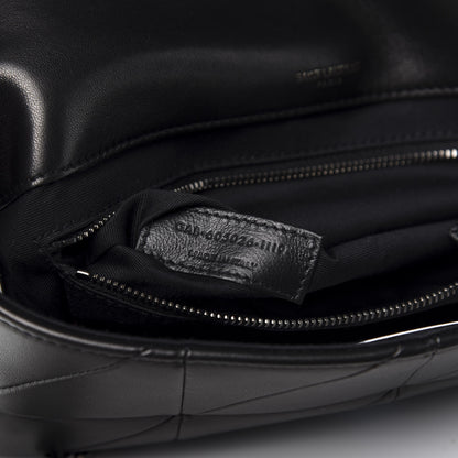 Saint Laurent Lambskin Patchwork Micro Stud Monogram Medium Jamie Baguette Black 9 of 10