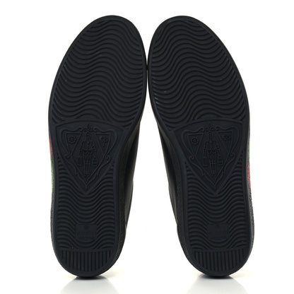 Gucci Calfskin Interlocking G Mens New Ace Sneakers 8 Black Red Flame Green 7 of 10