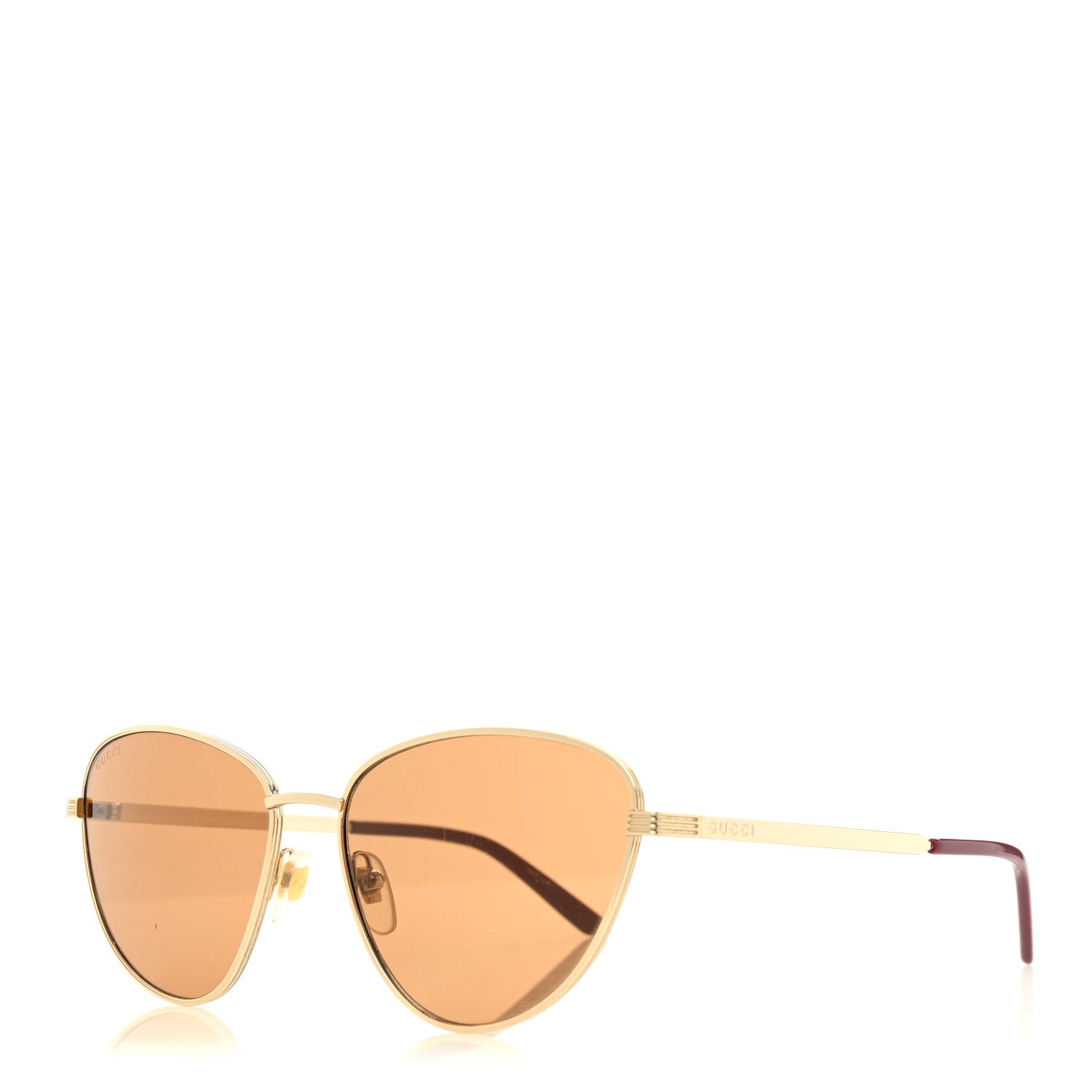 Gucci Metal Cat Eye Sunglasses Gold Purple 1 of 7