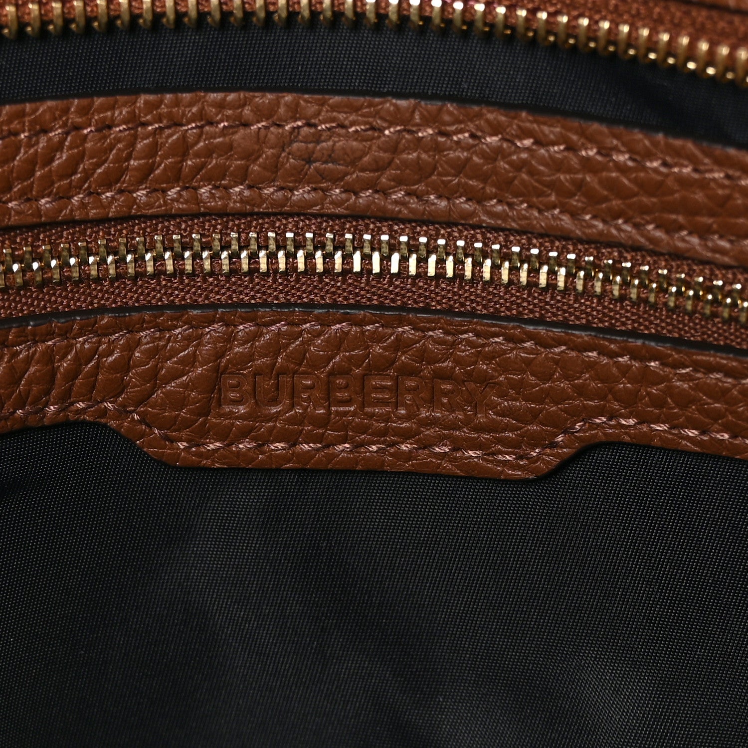 Burberry Calfskin Logo Embossed Medium Ardwell Tote Tan 6 of 9