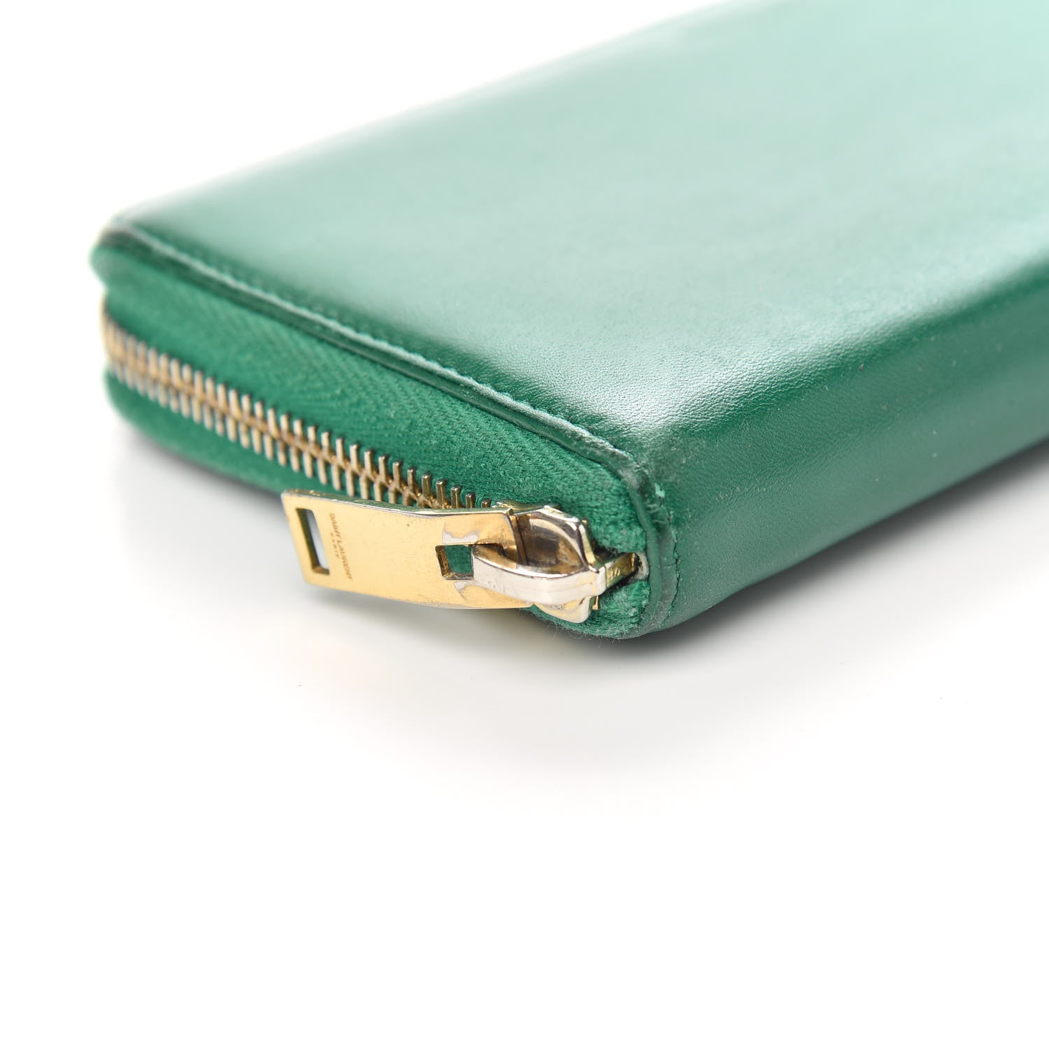 Saint Laurent Calfskin Classic Zip Around Wallet Green 7 of 8