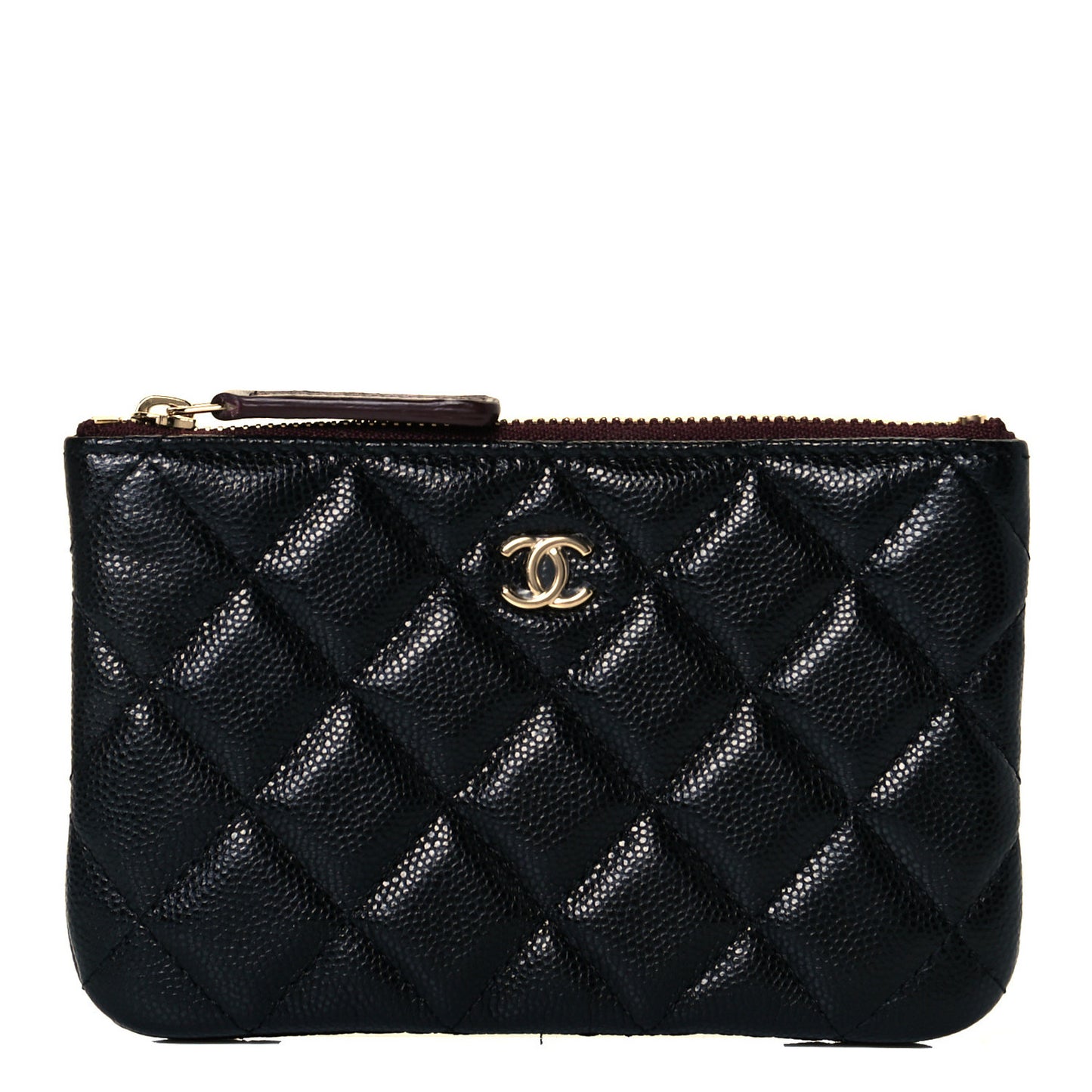 Caviar Quilted Small Cosmetic Case Black
