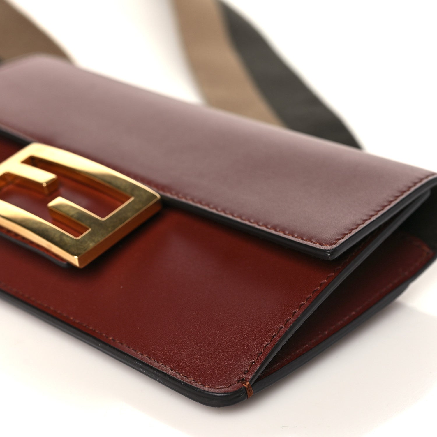 Fendi Vitello King Mini Flat Baguette Praline 6 of 9