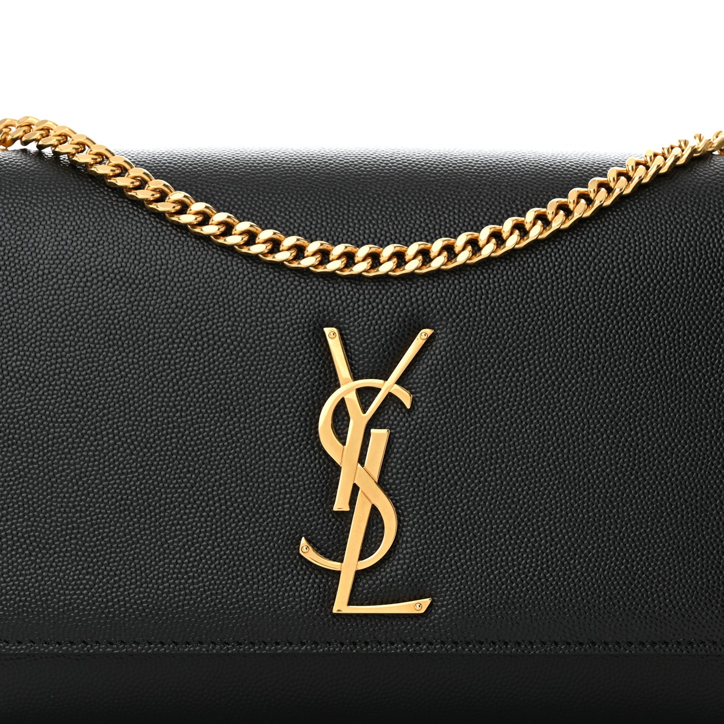 Grain De Poudre Medium Classic Monogram Kate Satchel Black