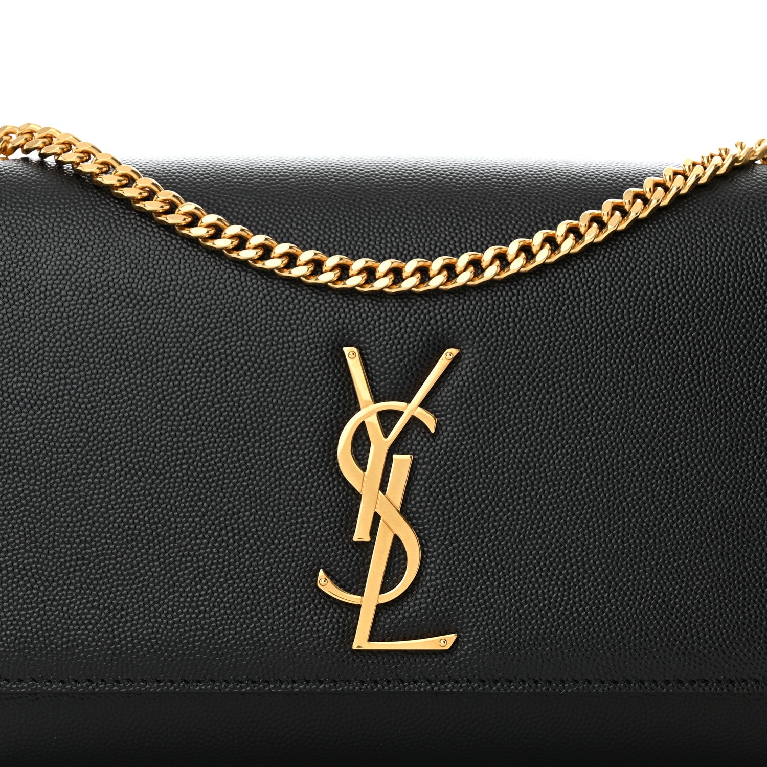 Saint Laurent Grain De Poudre Medium Classic Monogram Kate Satchel Black 7 of 9