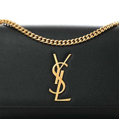 Saint Laurent Grain De Poudre Medium Classic Monogram Kate Satchel Black 7 of 9