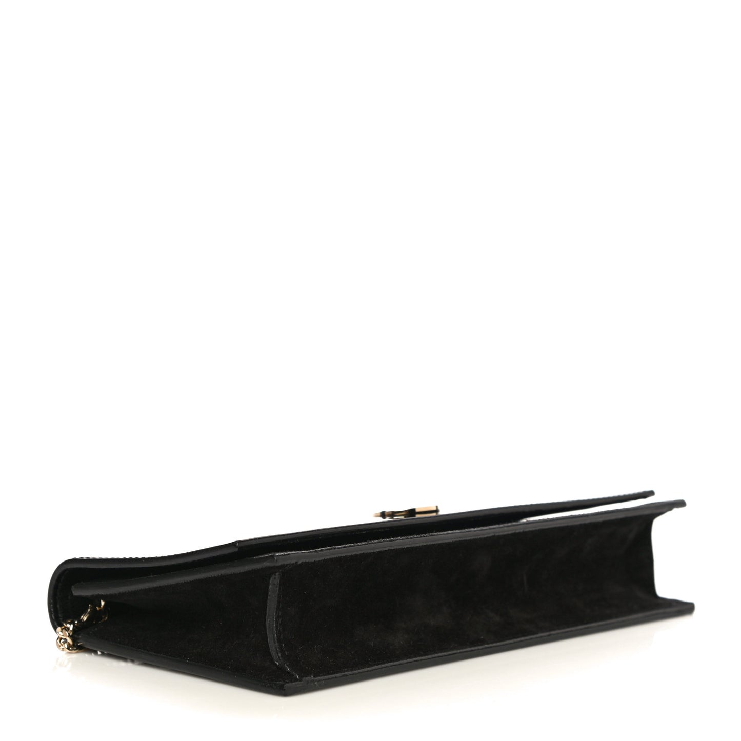 Patent Suede Fie Clutch Black