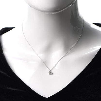 Tiffany Platinum Diamond Three Stone Pendant Necklace 2 of 5
