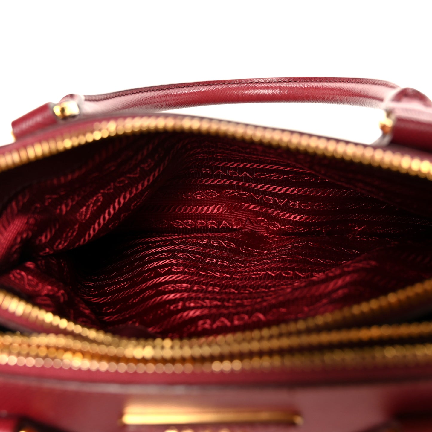 Saffiano Lux Small Galleria Double Zip Tote Cerise