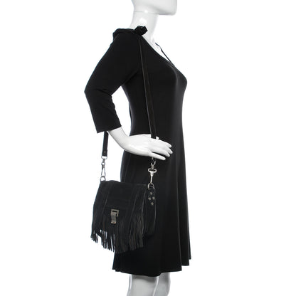 Proenza Schouler Suede Fringed PS1 Crossbody Pouch Black 2 of 10