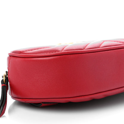 Gucci Calfskin Matelasse GG Marmont Belt Bag 85 34 Hibiscus Red 9 of 10