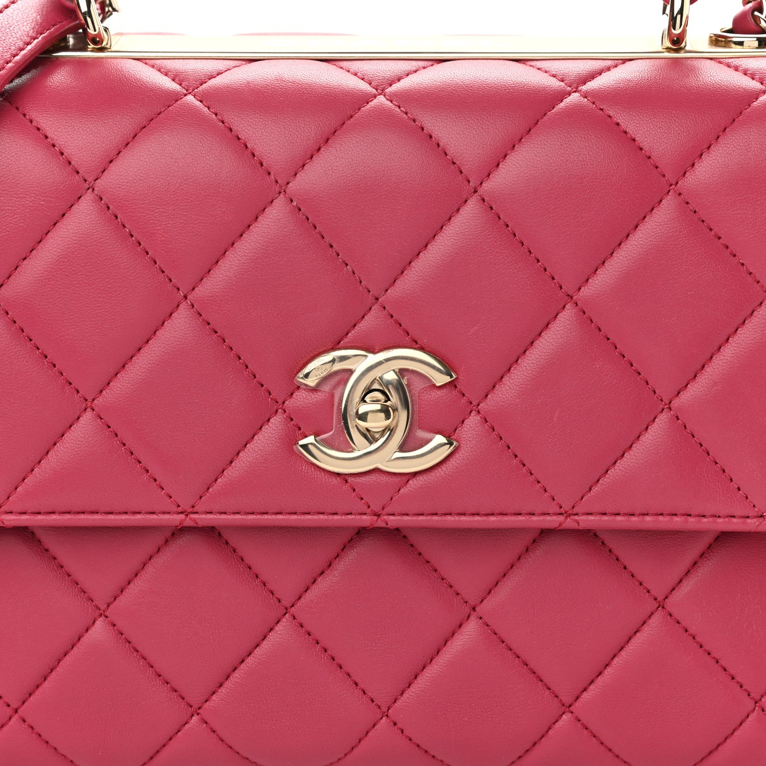 Chanel Lambskin Quilted Medium Trendy CC Flap Dual Handle Bag Dark Pink 7 of 9