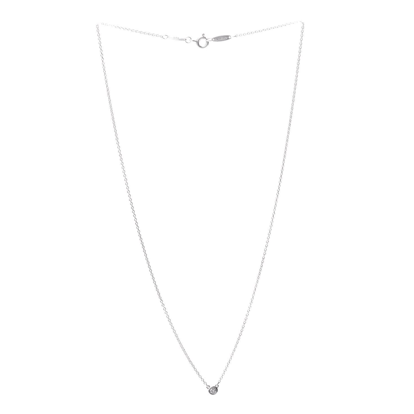 Sterling Silver Diamond .05ct Elsa Peretti Diamonds by the Yard Pendant Necklace