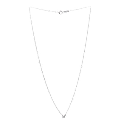 Tiffany Sterling Silver Diamond .05ct Elsa Peretti Diamonds by the Yard Pendant Necklace 3 of 4