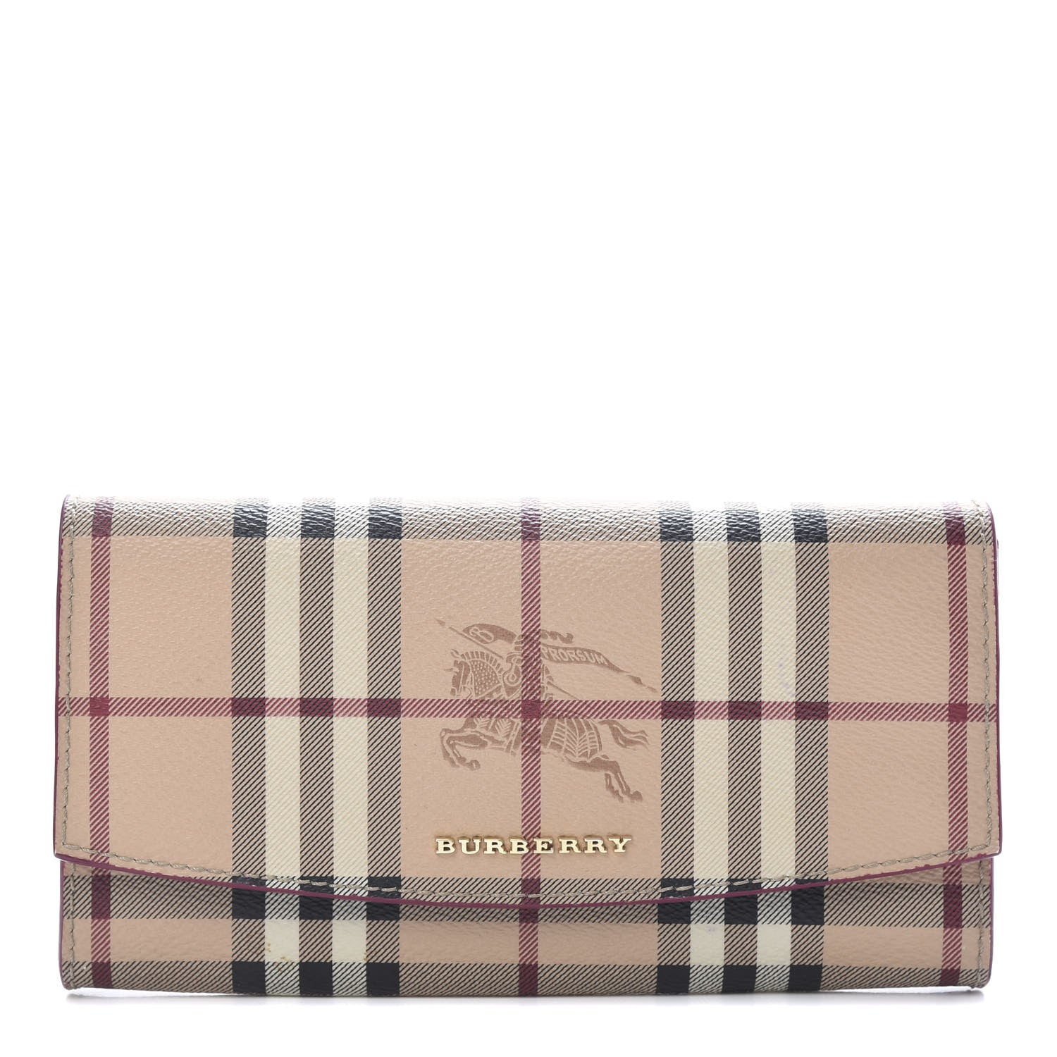 Burberry Haymarket Check Halton Wallet Pink 1 of 11