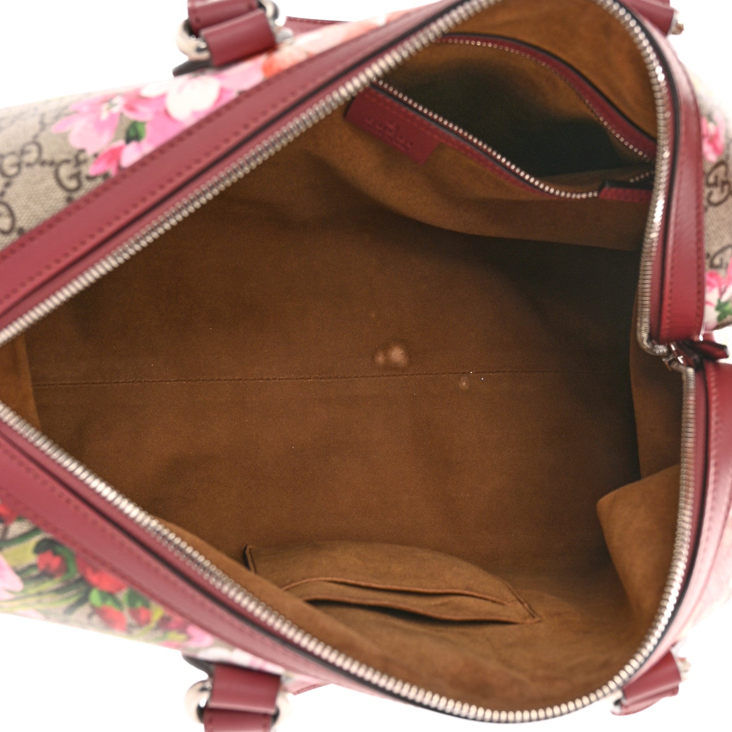 Gucci GG Supreme Monogram Blooms Medium Boston Beige Multicolor Dry Rose 5 of 11