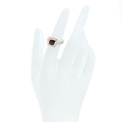 David Yurman Sterling Silver Diamond Garnet 7mm Petite Albion Ring 50 5.5 2 of 5
