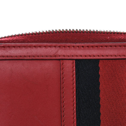Gucci Calfskin Web Rania Zip Around Wallet Red 7 of 9