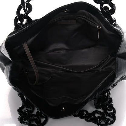 Chanel Calfskin Modern Chain Rhodoid East West Tote Black 10 of 13