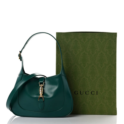 Gucci Boarded Dyana Lux Calfskin Small Jackie 1961 Hobo Emerald 10 of 10