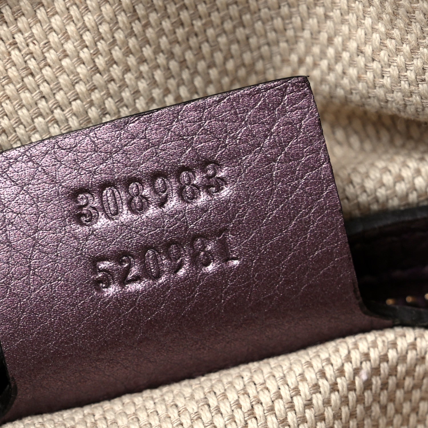 Gucci Metallic Pebbled Calfskin Small Soho Bowler Purple 7 of 12