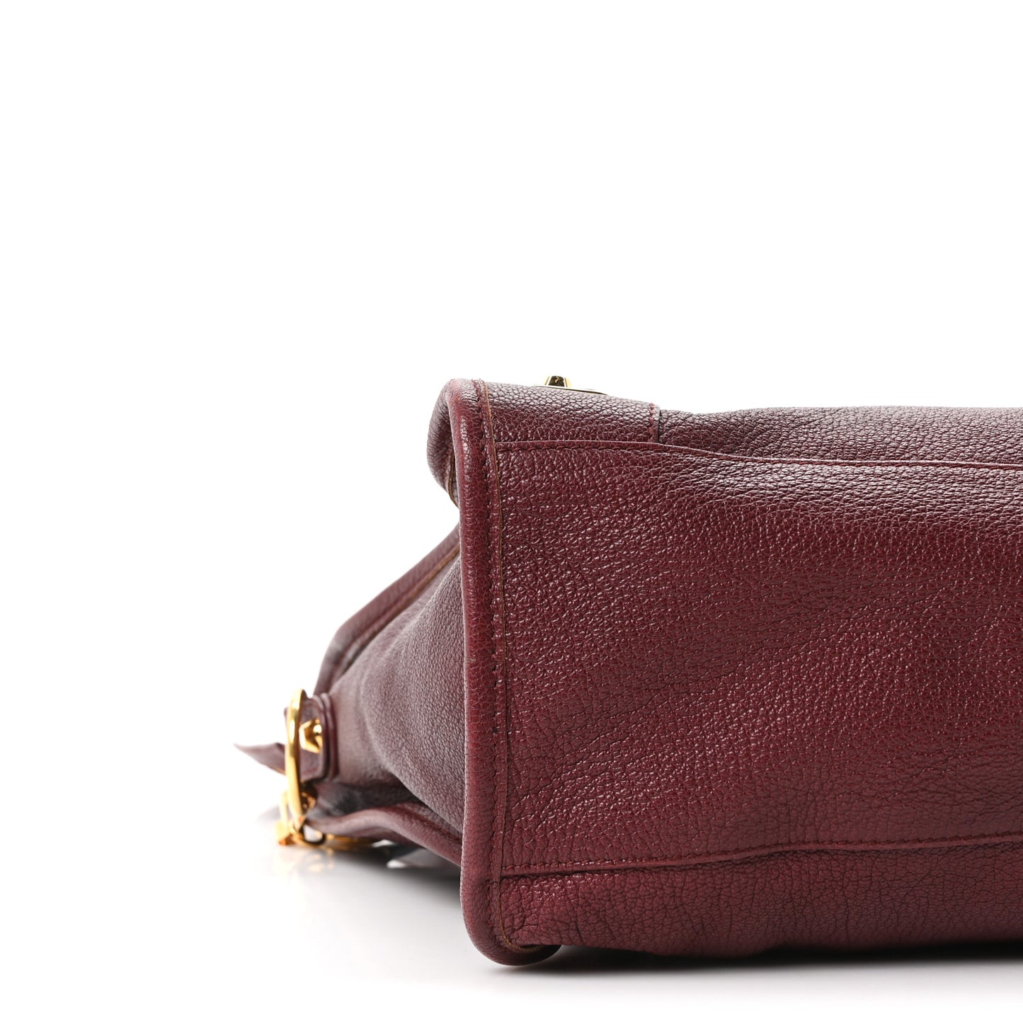 Chevre Gold Metallic Edge Hardware City Bordeaux