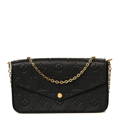 Louis Vuitton Empreinte Pochette Felicie Chain Wallet Black 1 of 15