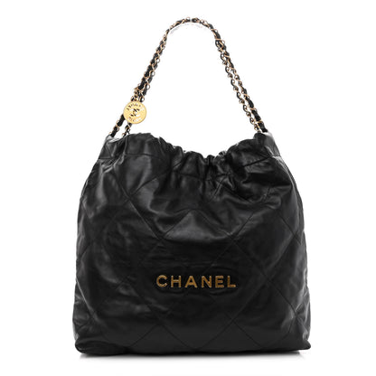 Chanel Shiny Calfskin Quilted Chanel 22 Black 3 of 11