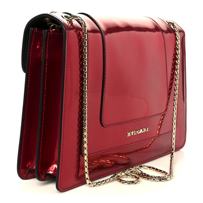 Bulgari Metallic Calfskin Serpenti Forever Shoulder Bag Red 4 of 12