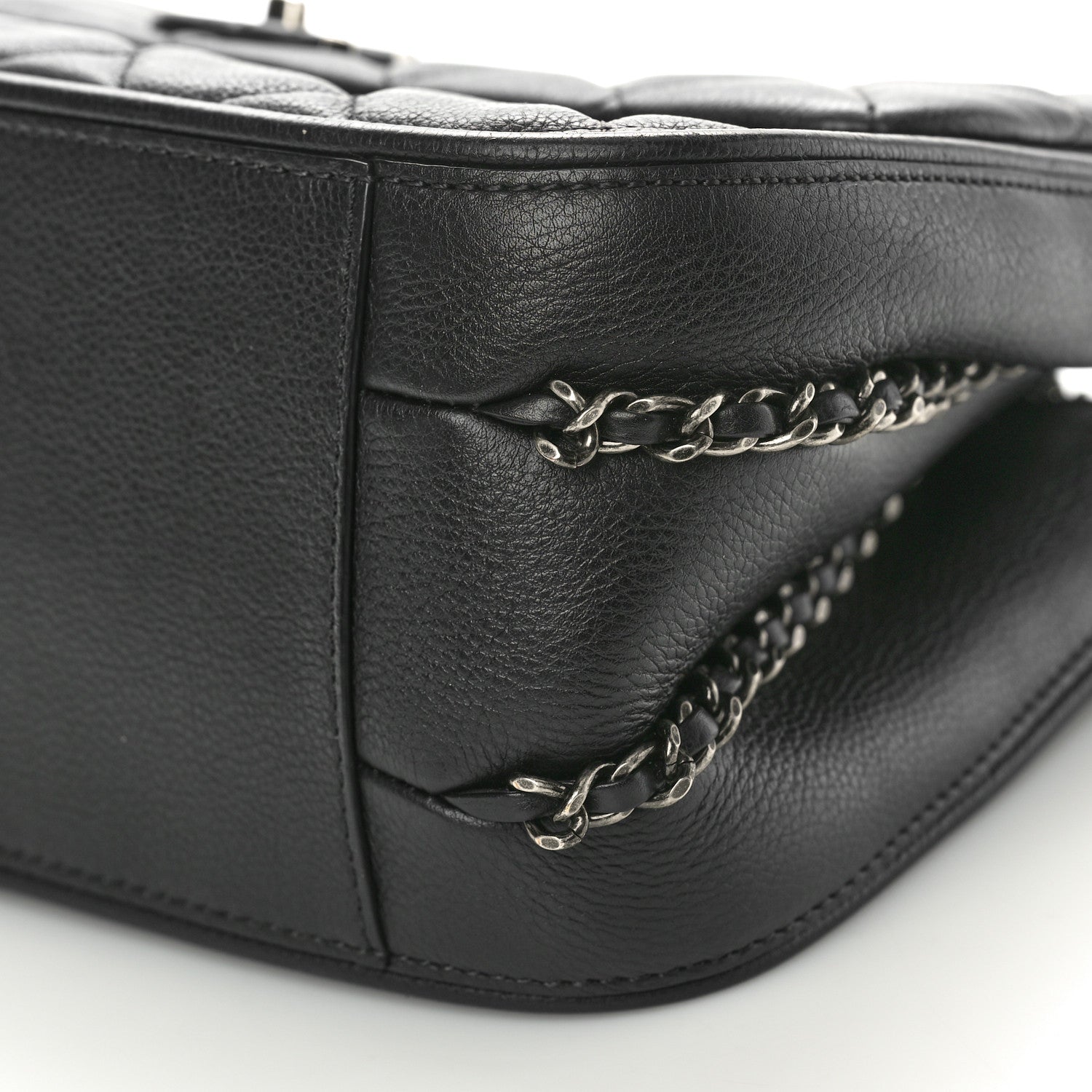 Chanel Calfskin Quilted Medium Frame in Chain Flap Black 10 of 10