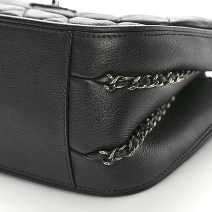 Chanel Calfskin Quilted Medium Frame in Chain Flap Black 10 of 10
