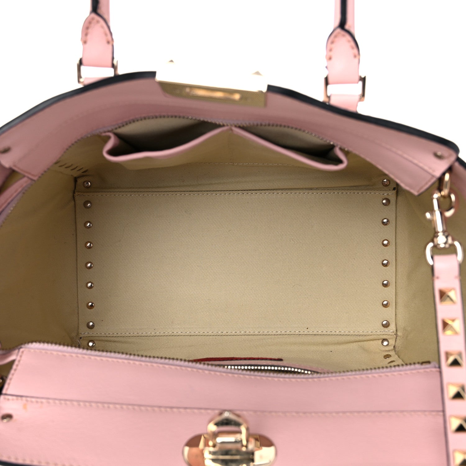 Valentino Garavani Vitello Small Rockstud Double Handle Tote Rose 5 of 24