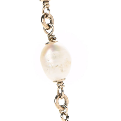 Chanel Crystal Pearl CC Pendant Necklace Gold Pink 7 of 8