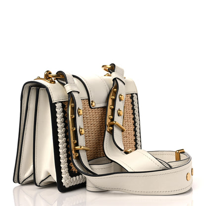 Prada City Calf Raffia Saffiano Cahier Bag Naturale White 2 of 7