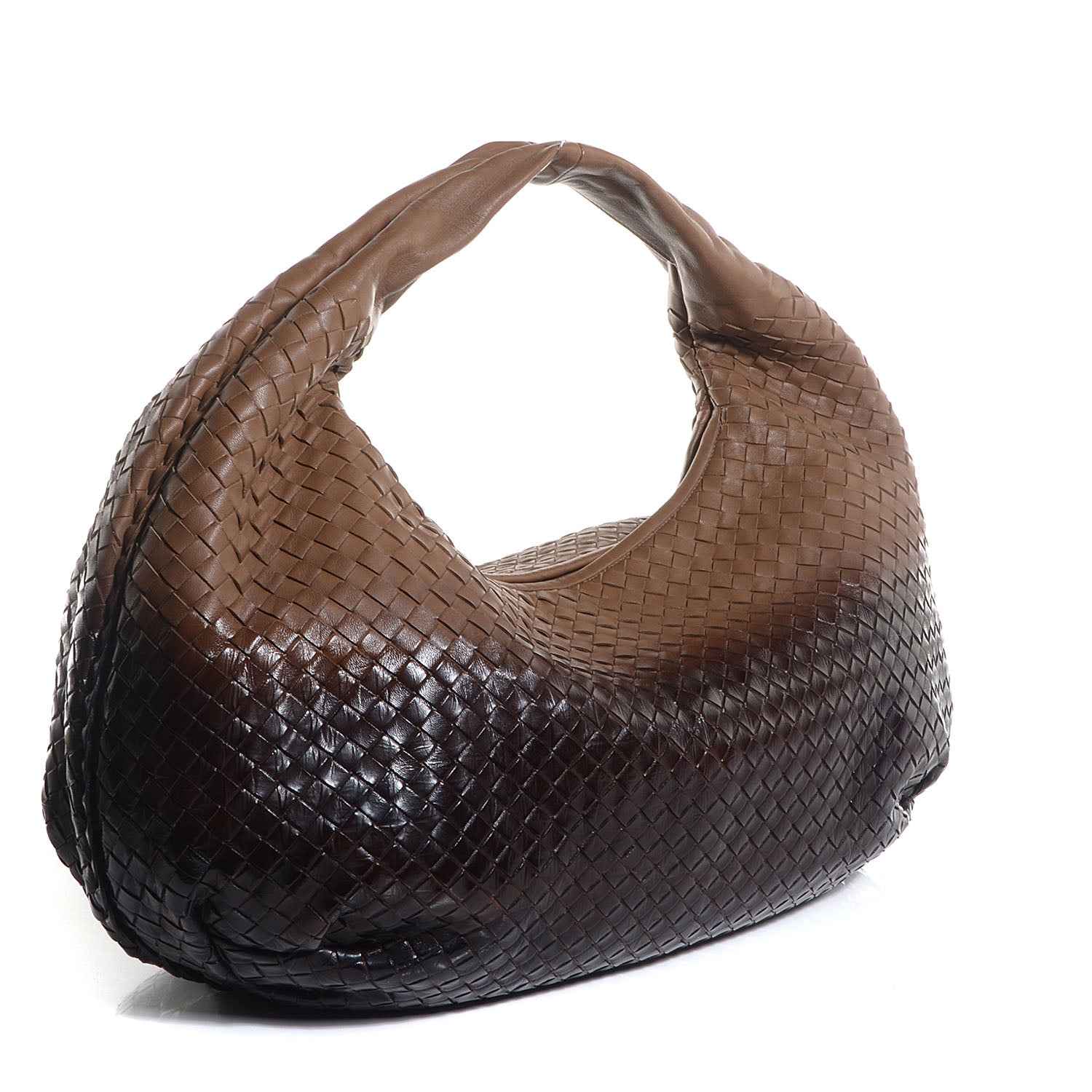 Bottega Veneta Nappa Patent Intrecciato Large Belly Veneta Ombre Hobo Chene 3 of 9
