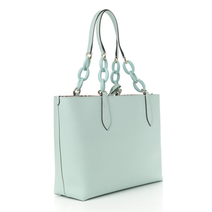 Burberry Calfskin Haymarket Check Small Reversible Tote Pale Opal 4 of 18