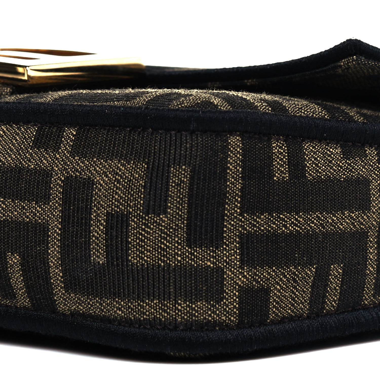 Fendi Fabric Jacquard FF 1974 Mini Baguette Tobacco Moro Black 9 of 9