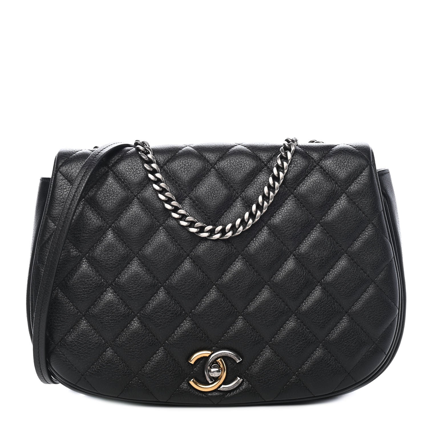 Chanel Calfskin Quilted Casual Pocket Messenger Flap Black 1 of 9