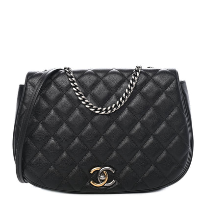 Chanel Calfskin Quilted Casual Pocket Messenger Flap Black 1 of 9