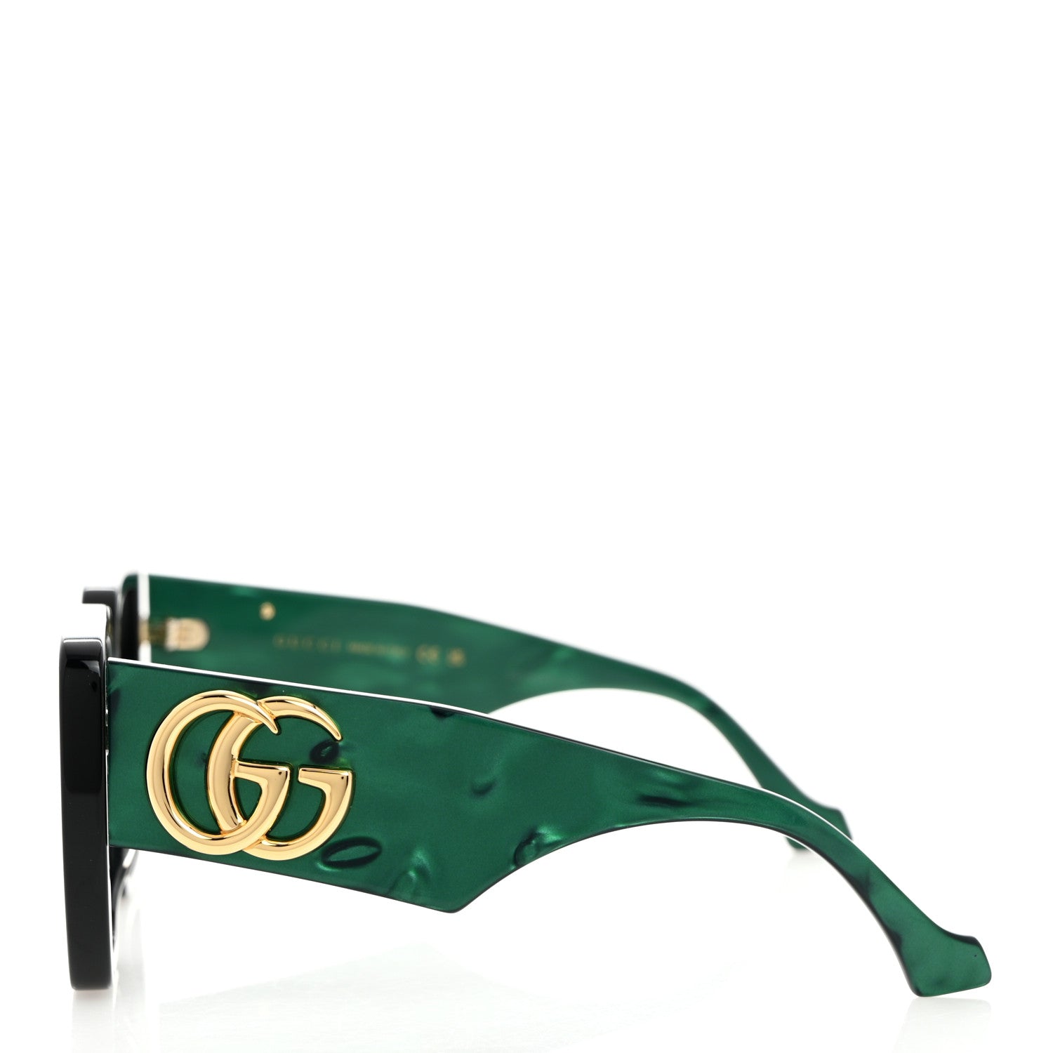 Gucci Acetate Square Frame Sunglasses GG0956S Green Black 3 of 8