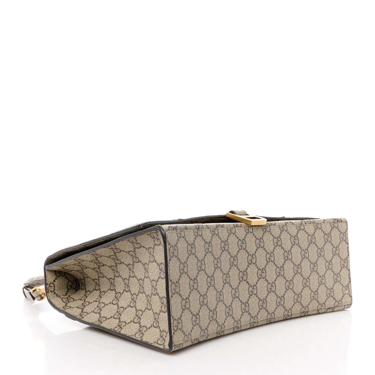 X GUCCI GG Supreme Monogram Medium Hourglass Top Handle Bag Beige Ebony