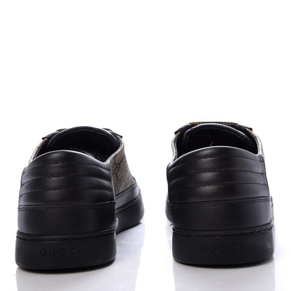 Gucci GG Supreme Monogram Mens Low Top Sneakers 9.5 Black Beige Ebony 6 of 10
