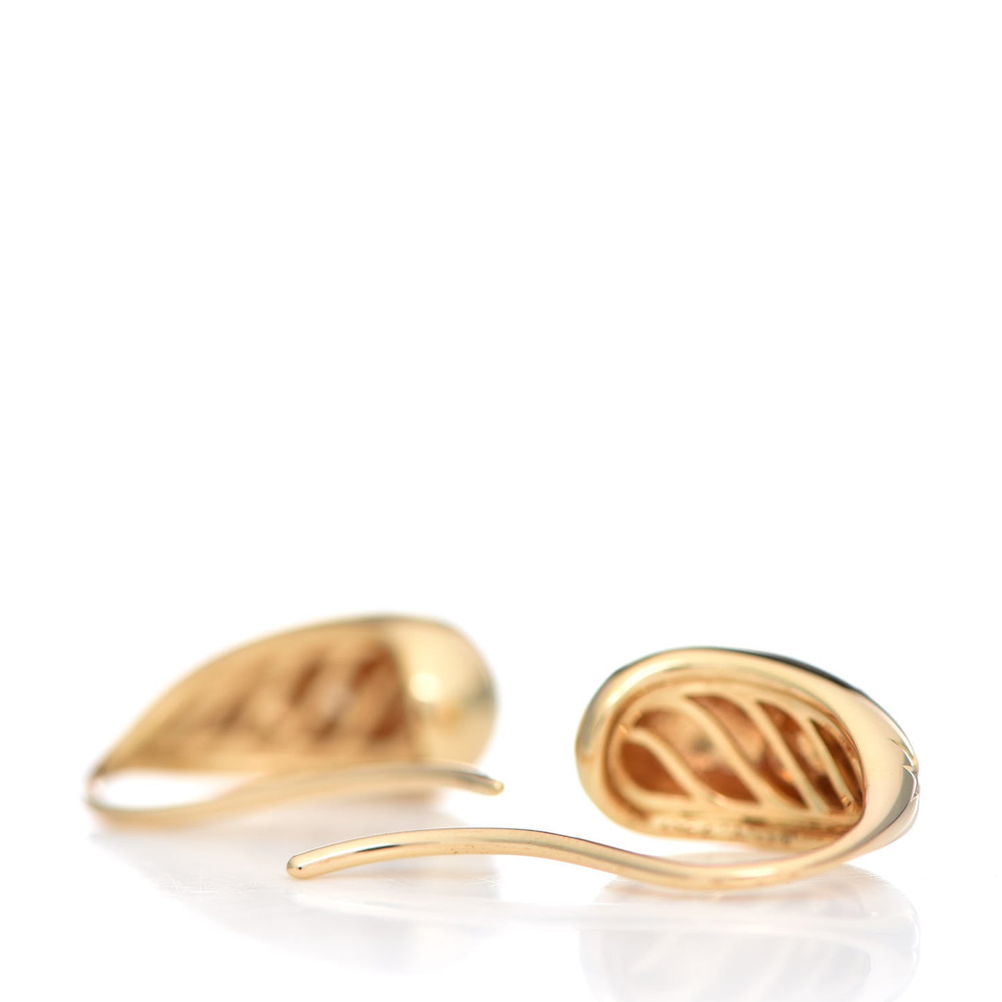 18K Yellow Gold Diamond Pure Form Pod Earrings