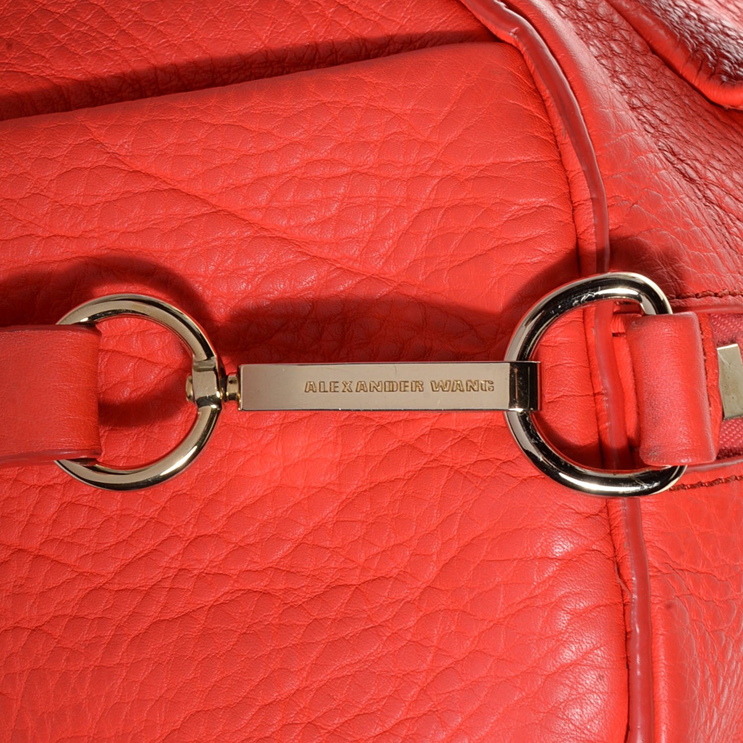 Alexander Wang Pebbled Calfskin Rocco Tangerine with Pale Gold Hardware 8 of 8