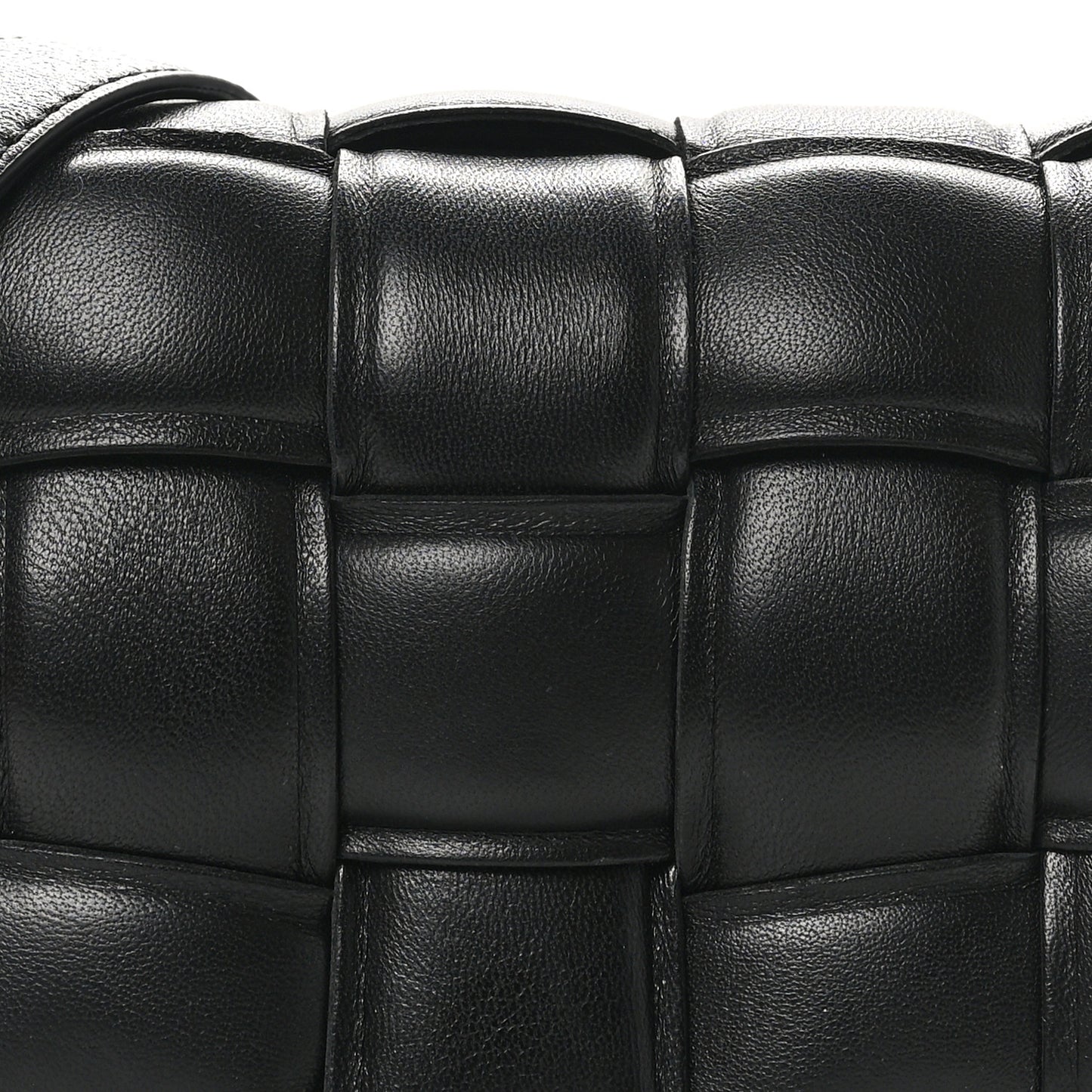 Nappa Maxi Intreccio Small Padded Cassette Crossbody Bag Black