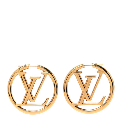 Louis Vuitton Metal Louise Hoop Earrings Gold 1 of 5