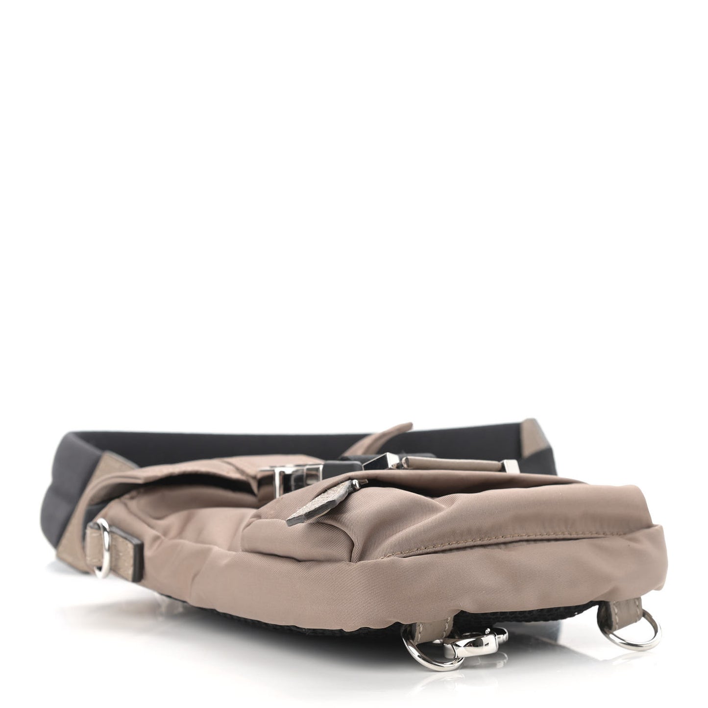 Econyl Nylon Santander Cuoio Roma Mini Fendiness Backpack Corda Palladium Miele Scuro