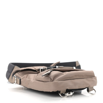 Fendi Econyl Nylon Santander Cuoio Roma Mini Fendiness Backpack Corda Palladium Miele Scuro 4 of 10