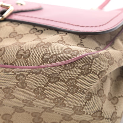 Gucci Monogram Techno Horsebit Large Shoulder Flap Bag Peonia Flower 10 of 18